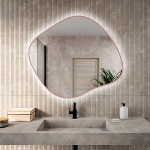  Lustro nieregularne LED Stain III pudrowy róż