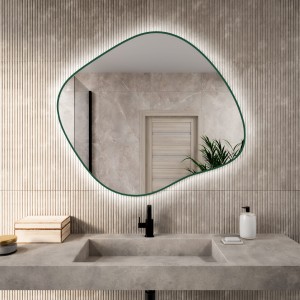  Lustro nieregularne LED Stain III butelkowa zieleń 